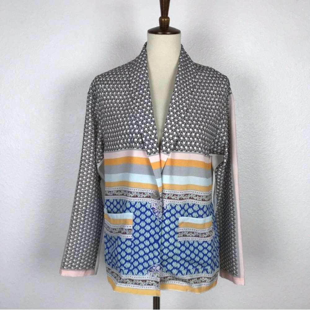 Clover Canyon Print Semi Sheer Single Breast Jacket Lightweight S or M